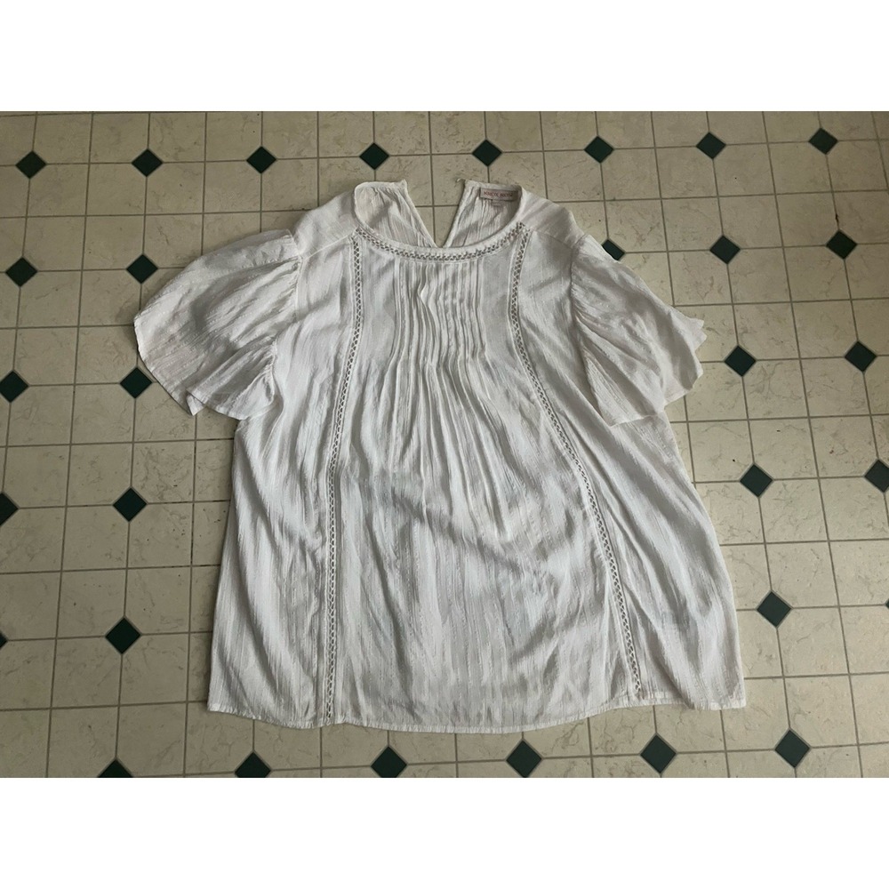 Knox Rose Blouse Womens XS Cream Tunic Boho Brandy Melville Dollete Coquette